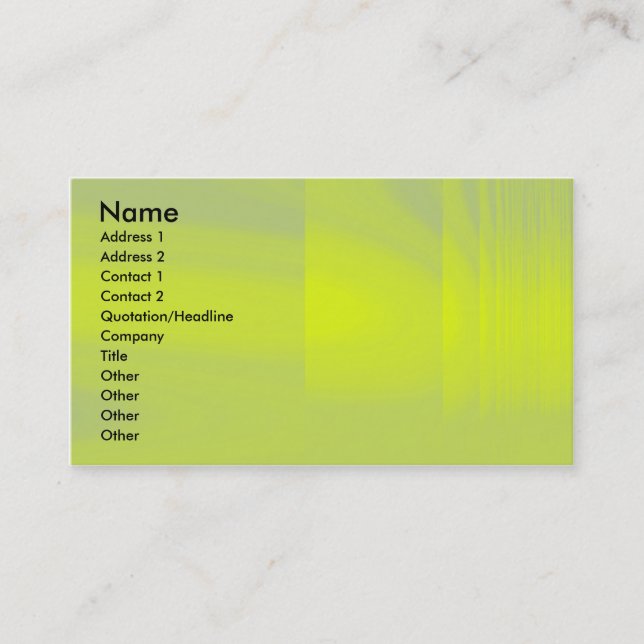 Yellow Green Candy Business Card (Front)