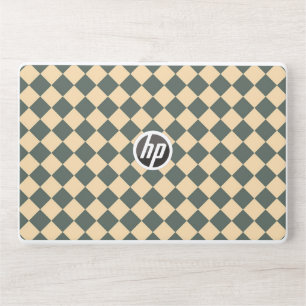 Yellow Green Checker Diamond Pattern HP Laptop Skin