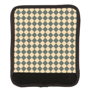 Yellow Green Checker Diamond Pattern Luggage Handle Wrap