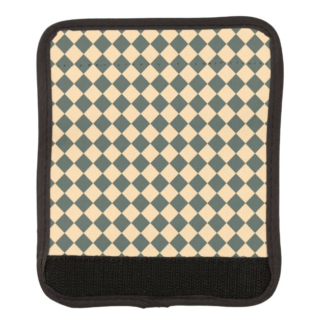 Yellow Green Checker Diamond Pattern Luggage Handle Wrap (Front)