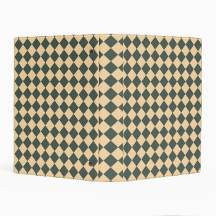 Yellow Green Checker Diamond Pattern Mini Binder