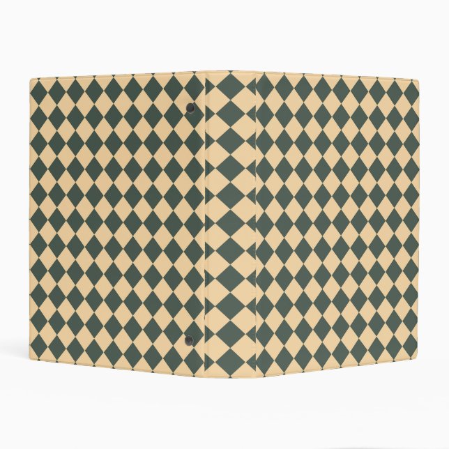 Yellow Green Checker Diamond Pattern Mini Binder (Background)