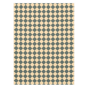Yellow Green Checker Diamond Pattern Tablecloth