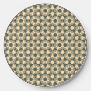 Yellow Green Checker Diamond Plaid Seamless Patter Wireless Charger