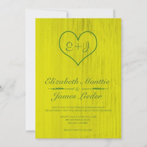 Yellow &amp; Green Country Wedding Invitations