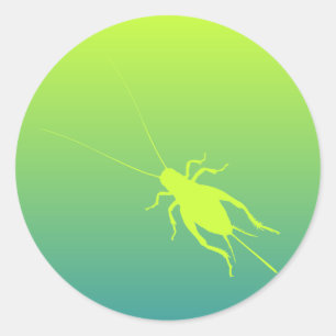 Yellow Green Cricket Classic Round Sticker