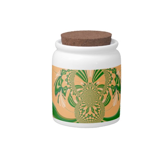 Yellow Green Design. Candy Jar (Front)
