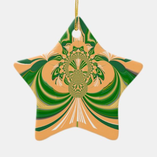 Yellow Green Design Ceramic Ornament