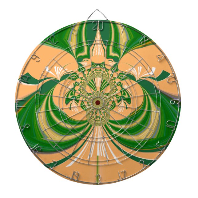 Yellow Green Design. Dart Board (Front)