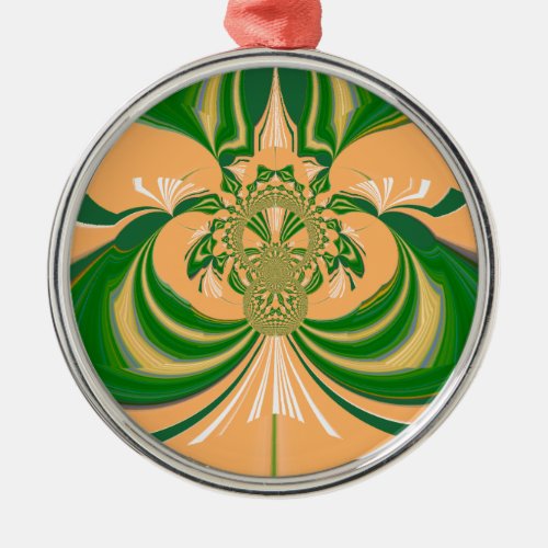 Yellow Green Design Metal Ornament