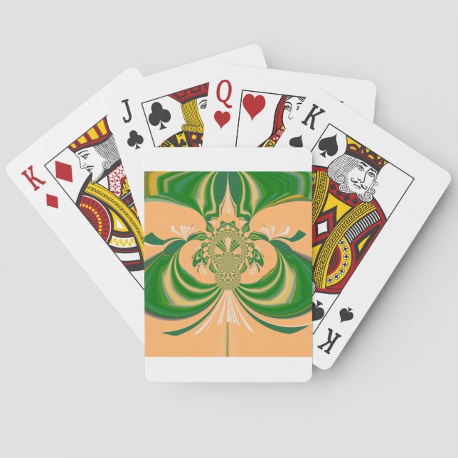 Yellow Green Design. Poker Cards (Back)
