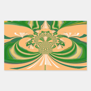 Yellow Green Design. Rectangular Sticker