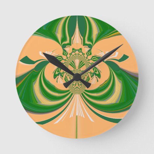 Yellow Green Design Round Clock