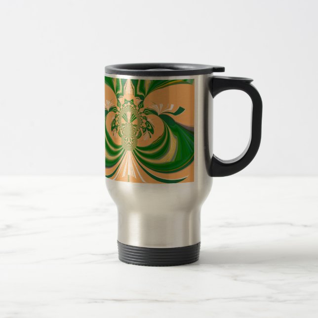 Yellow Green Design. Travel Mug (Right)
