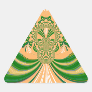 Yellow Green Design. Triangle Sticker