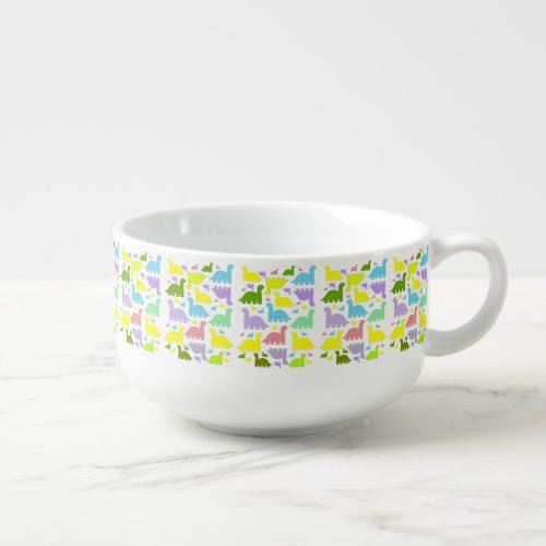 Yellow Green Dinosaur Soup Mug