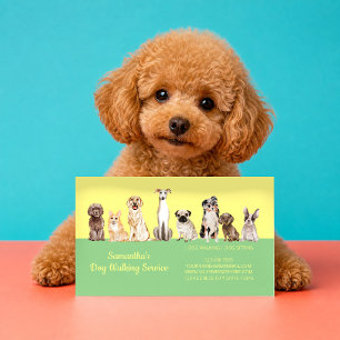 Yellow Green Dog Agility Trainer Active Business Card