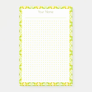 Yellow Green Dot Grid Layout College Plan Planner Post-it Notes