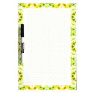 Yellow Green Dot Grid Square Foot Gardening Plan Dry Erase Board