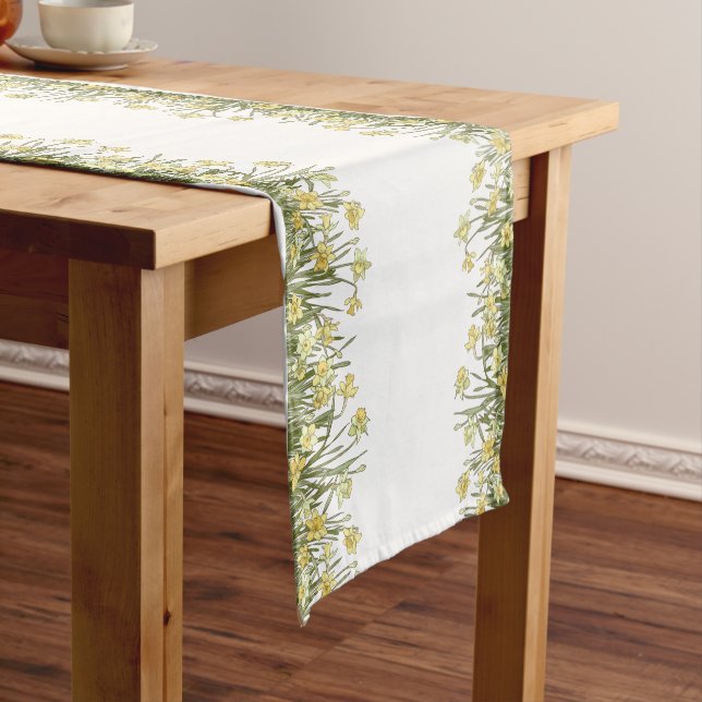 Yellow & green floral table runner (In Situ)