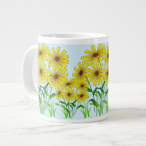  Yellow Green Flower Floral Disy Giant Coffee Mug