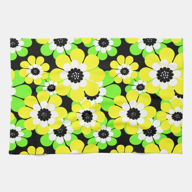 Yellow green flowers towel (Horizontal)