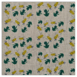 Yellow Green Frogs Pattern Fabric