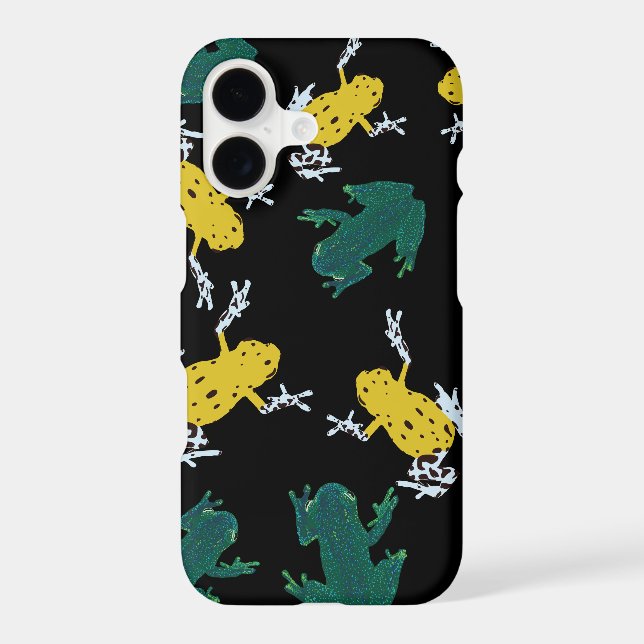 Yellow Green Frogs Pattern Iphone Case (Back)