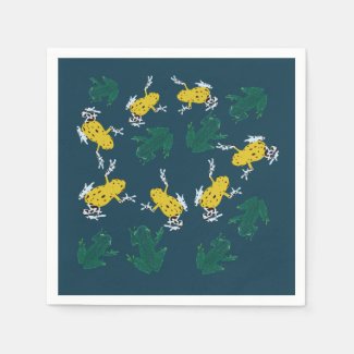 Yellow Green Frogs Pattern