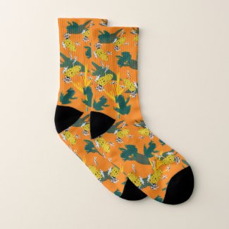 Yellow Green Frogs Pattern