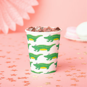 Yellow Green Gator Alligator Crocodile Croc Animal Paper Cups