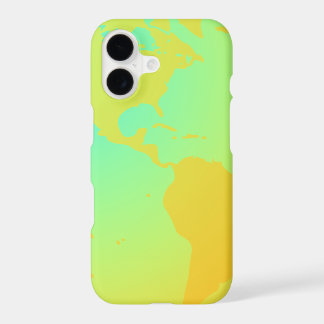 Yellow Green Gold Neon Globe iPhone 17 Case