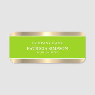 Yellow Green Gold Provide A Clean & Modern Finish Name Tag