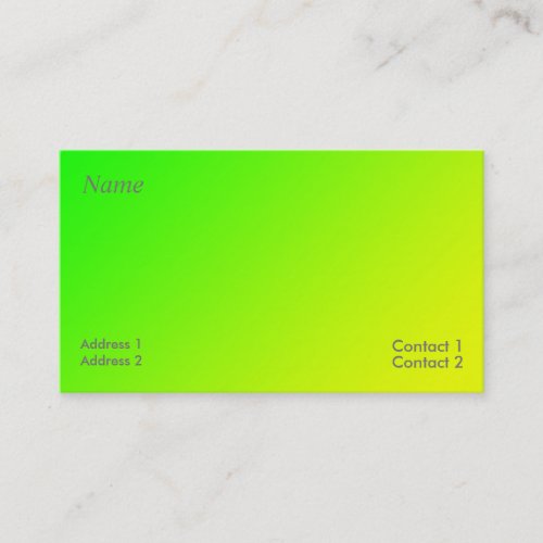 yellow green  gradient business card