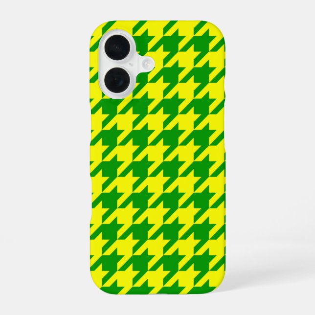 Yellow Green Houndstooth Design  Iphone Case (Back)