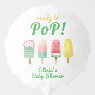 Yellow Green Ice Cream Ready To Pop Baby Shower Balloon