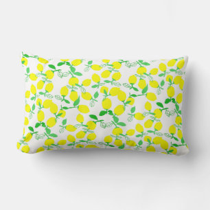 Yellow Green Lemon Pattern Cushion Pillow