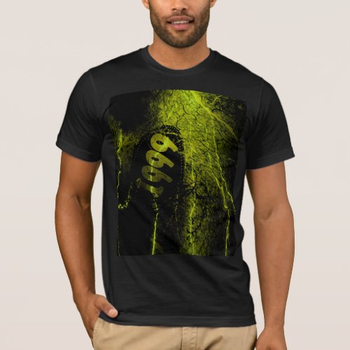 Yellow green Lightning Crack Vintage 1999 T_Shirt