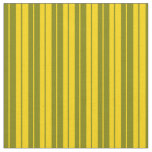 [ Thumbnail: Yellow & Green Lines Pattern Fabric ]