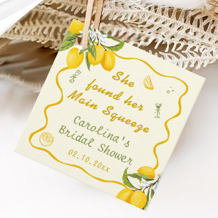 Yellow Green Main Squeeze Bridal Shower Lemon Favor Tags
