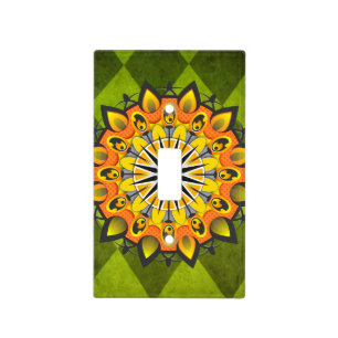 Yellow Green Mandala Light Cover