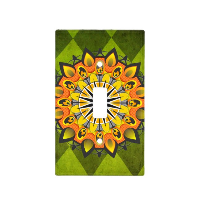 Yellow Green Mandala Light Cover (Front)