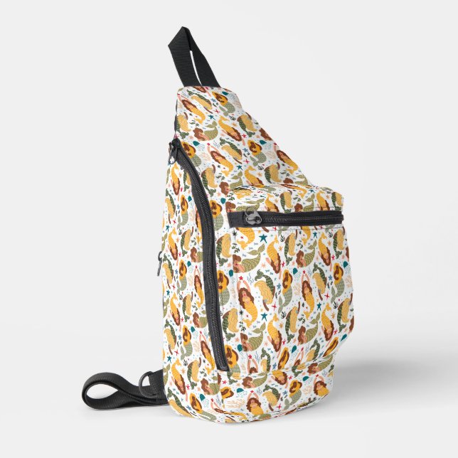 Yellow & Green Mermaid Pattern Sling Bag (Left Corner)