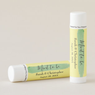 Yellow Green Mint to Be Script Watercolor Custom Lip Balm