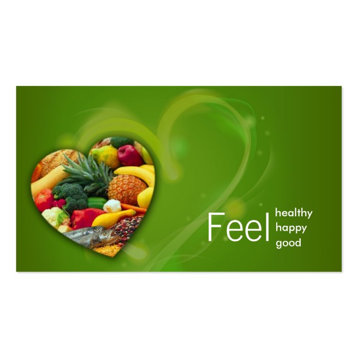 Yellow Green Nutritionist Fruit Heart Card Business Card