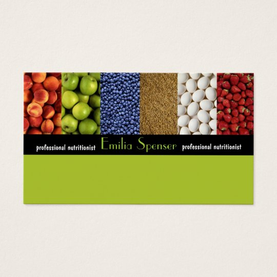 Yellow Green Nutritionist/Healthy Life Card