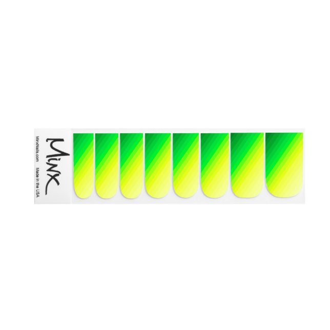 Yellow Green Ombre Gradient Kiwi Lemon Lemonade Minx Nail Art (Left Hand)