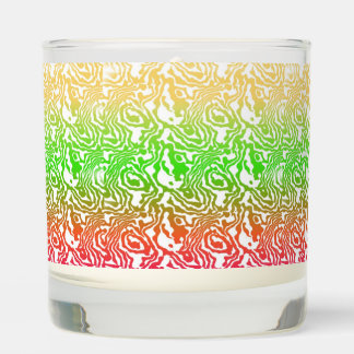 Yellow Green Orange Abstract Scented Candle