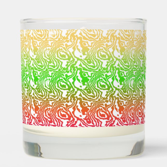 Yellow Green Orange Abstract Scented Candle (Front)