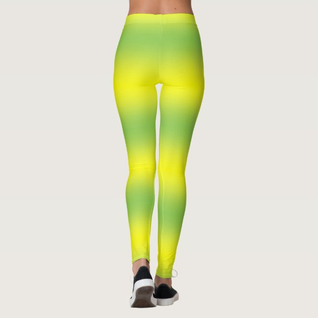 Yellow & Green Pastel Leggings Long (Back)